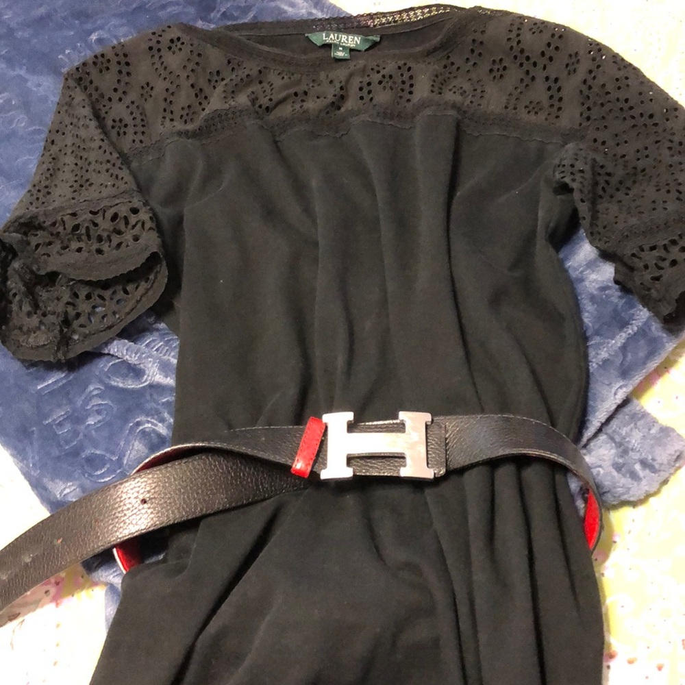 Black cotton T-shirt dress by Ralph Lauren size medium